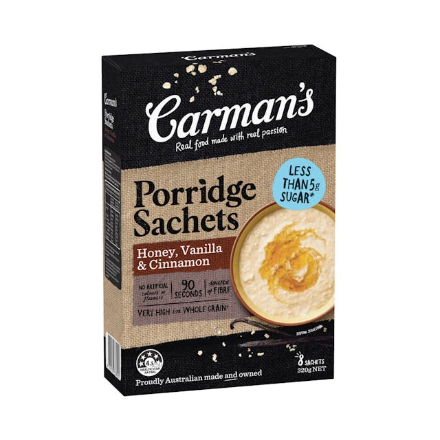 Carman's Gourmet Porridge Sachet With Honey Vanilla & Cinnamon