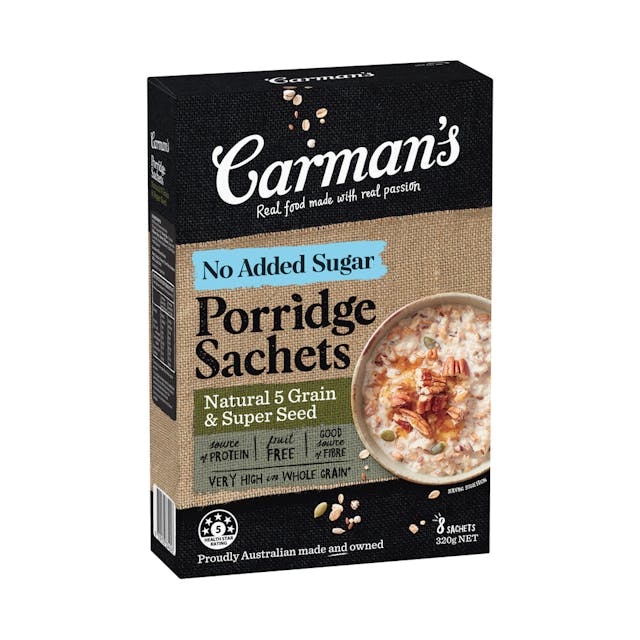 Carman's Natural 5 Grain & Super Seed Gourmet Porridge Sachets