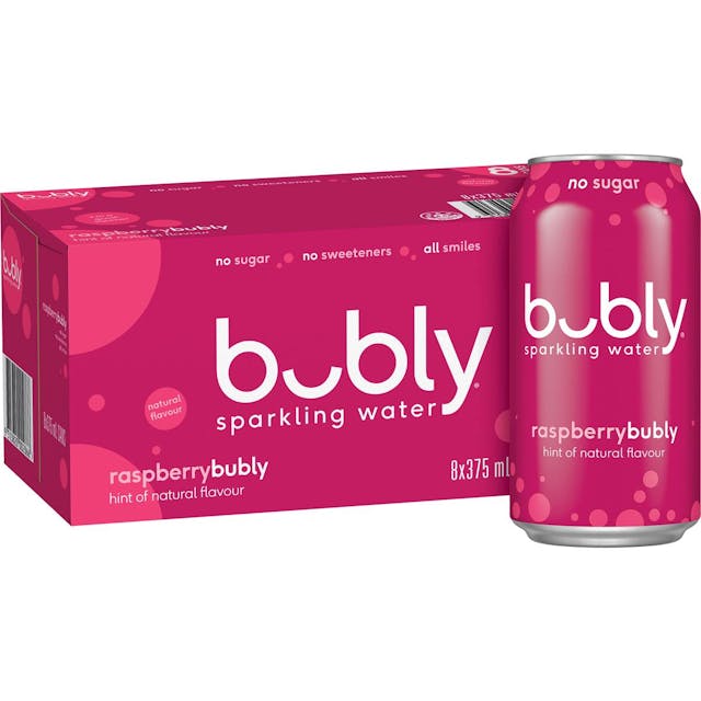 Bubly Sparkling Water With Raspberry Cans