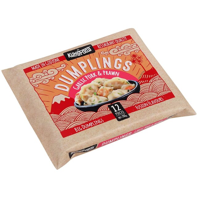 Kungfood Dumplings Garlic Pork And Prawn 288G