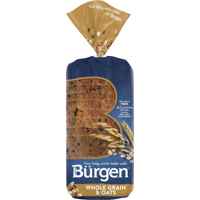 Burgen Wholegrain & Oats Low Gi Sliced Bread Loaf
