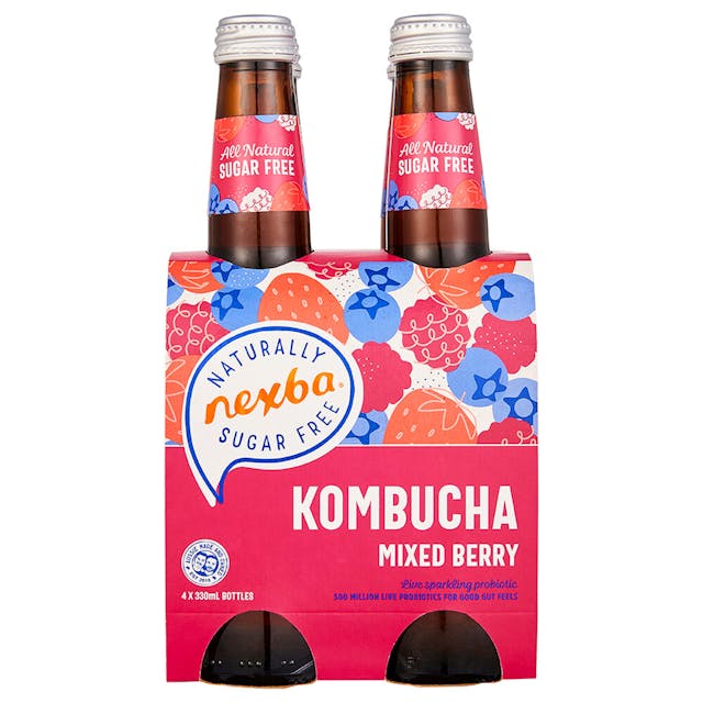 Kombucha Mixed Berry Live Sparkling Probiotic Multipack Bottles