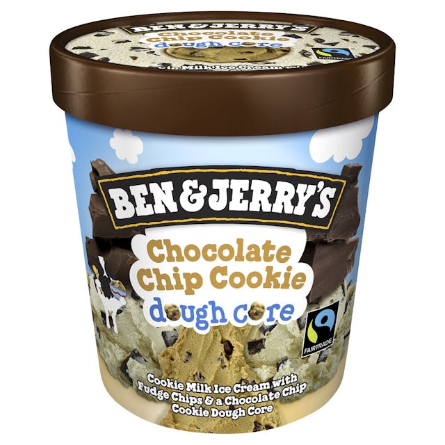 Ben & Jerry's Chocolate Chip Cookie Dough Core Milk Ice Cream Tub