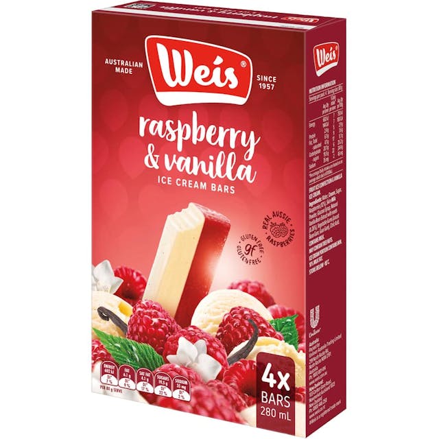 Weis Ice Cream Bar Raspberry & Vanilla