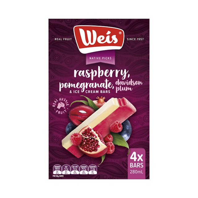 Weis Raspberry Davidson Plum Ice Cream Bars