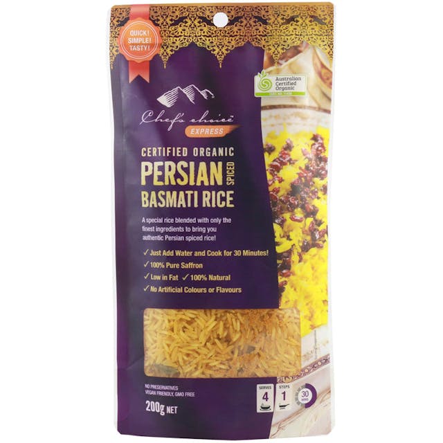 Chef's Choice Express Certified Organic Persian Spiced Basmati Rice