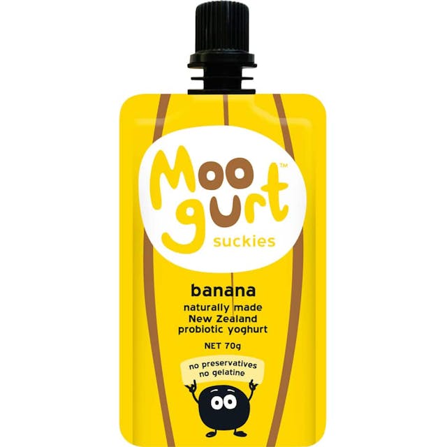 Moogurt Suckies Kids Probiotic Yoghurt Pouch Banana