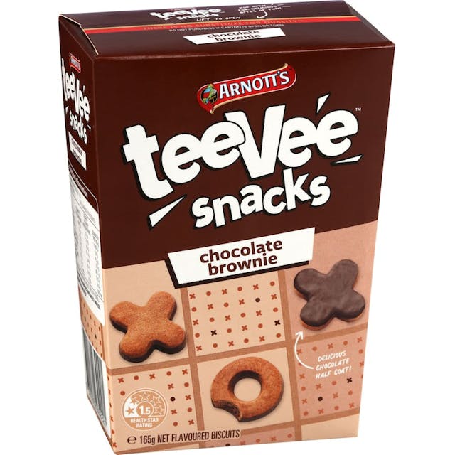 Arnotts Tee Vee Snacks Chocolate Brownie Cookies X & O