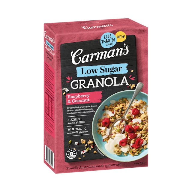 Carman's Raspberry & Coconut Low Sugar Granola