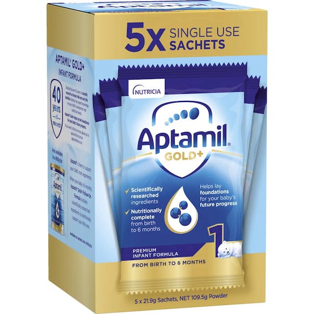 Aptamil Gold+ 1 Powder Sachets Baby Infant Formula From Birth To 6 Months