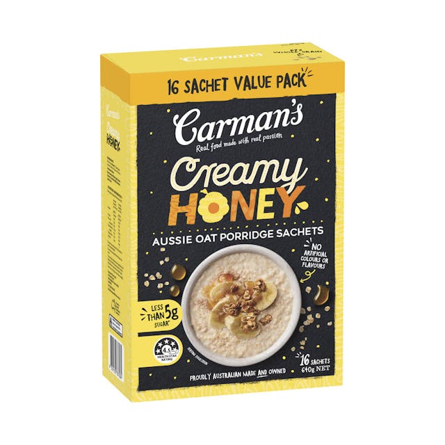 Carman's Aussie Oat Creamy Honey Porridge Sachets