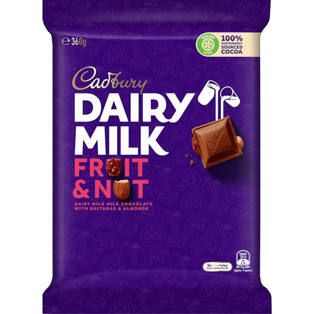 Cadbury Dairy Milk Chocolate Block Fruit & Nut