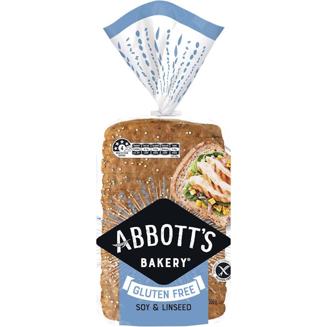 Abbott's Bakery Gluten Free Soy & Linseed Sandwich Slice Bread Loaf