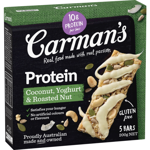 Carman's Gourmet Protein Bars Coconut Yoghurt & Roasted Nut