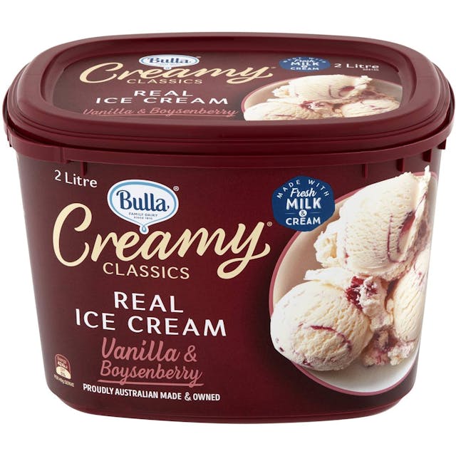 Bulla Creamy Classics Vanilla & Boysenberry Ice Cream
