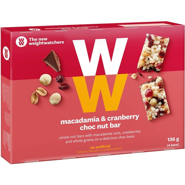 Weight Watchers Muesli Bars Macadamia & Cranberry