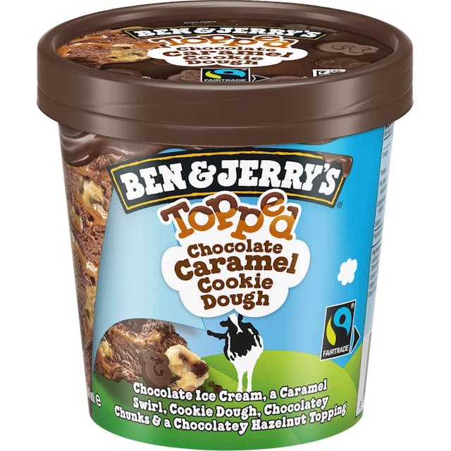Ben & Jerry's Topped Ice Cream Chocolate Caramel Cookie Dough