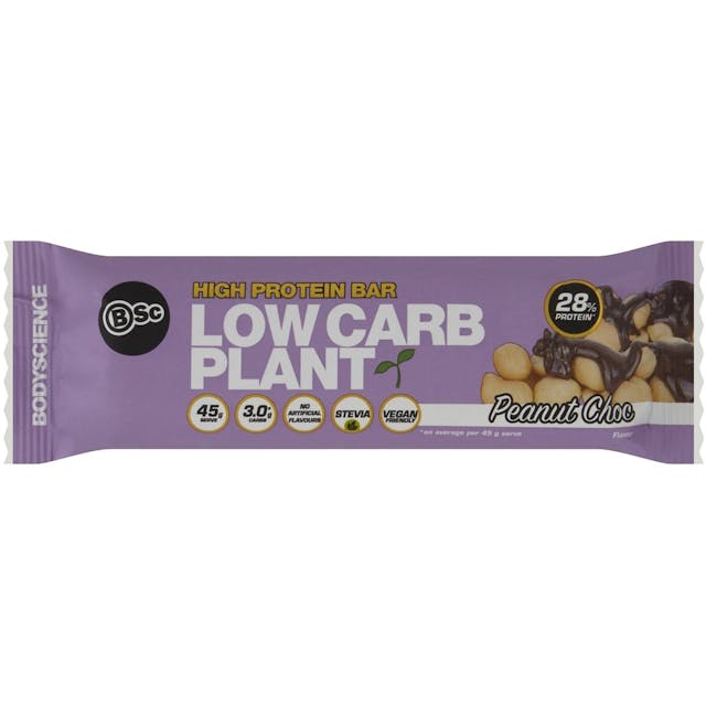 Bsc Body Science High Protein Low Carb Plant Bar Peanut Choc