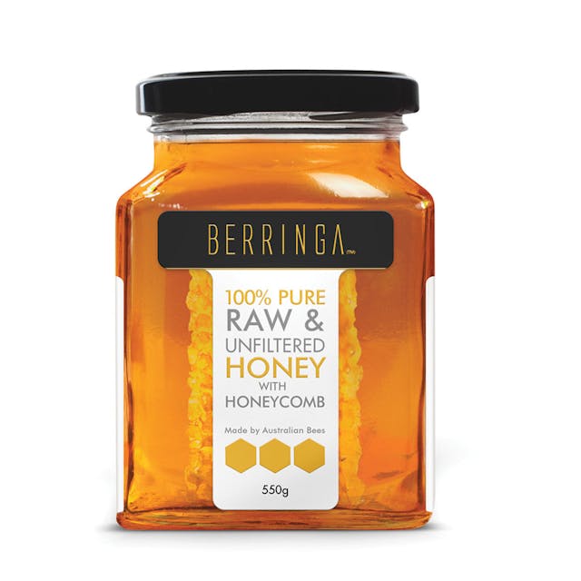 Berringa Raw And Unfiltered Honey With Honeycomb