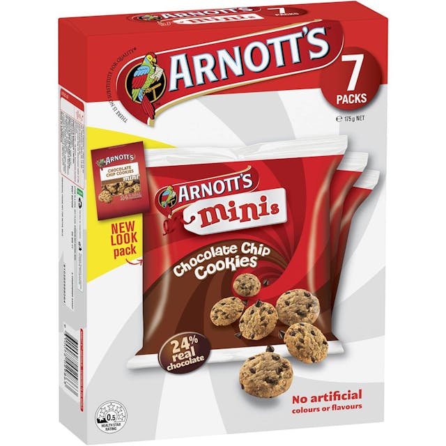 Arnott's Minis Multipack Biscuits Choc Chip Cookies