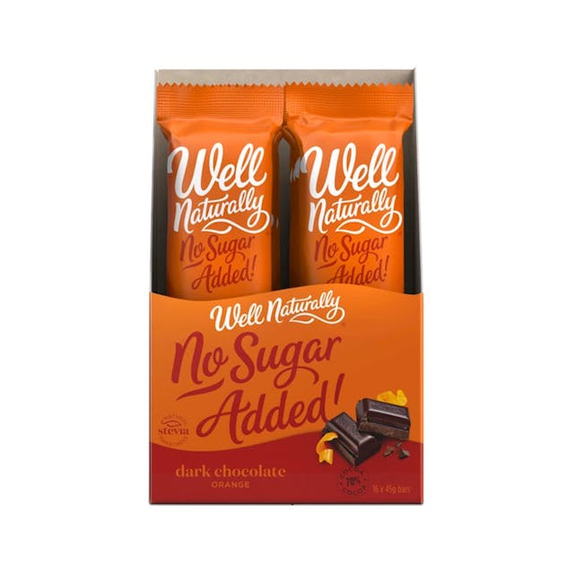 Well Naturally No Added Sugar Bar Dark Chocolate Orange