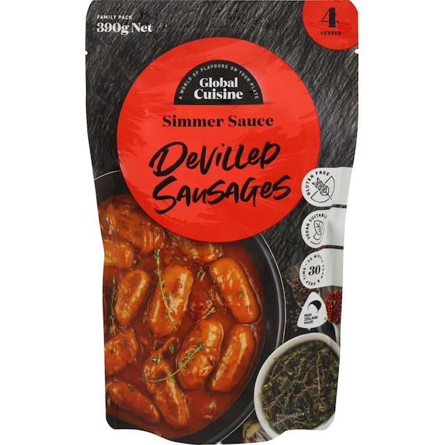 Global Cuisine Stir Through Meal Base Devilled Sausages Sauce