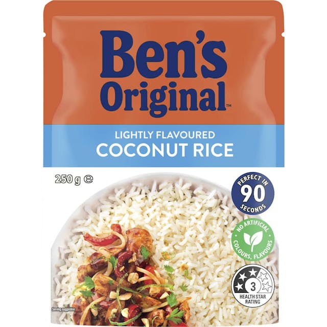 Bens Original Microwave Rice Lightly Flavoured Coconut