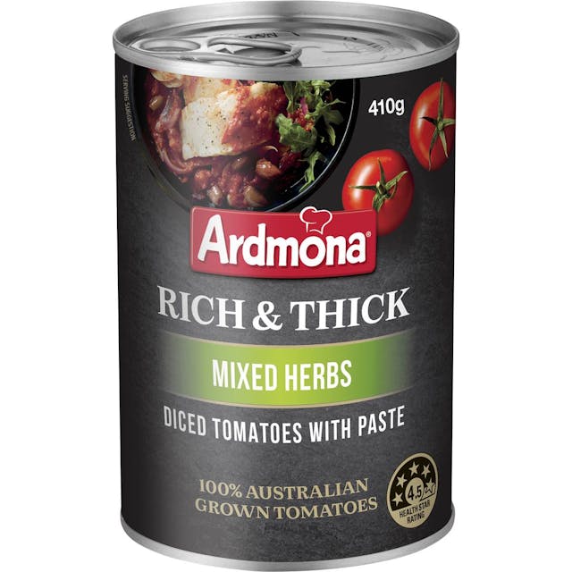 Ardmona Rich & Thick Diced Tomatos With Paste Mixed Herbs