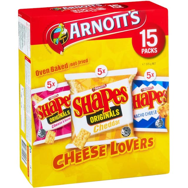 Arnotts Shapes Crackers Multipack Cheese Lovers