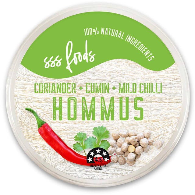 Sss Foods Coriander, Cumin & Mild Chilli Hommus
