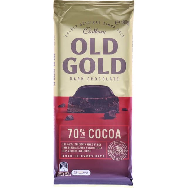 Cadbury Old Gold Chocolate Block 70% Cocoa