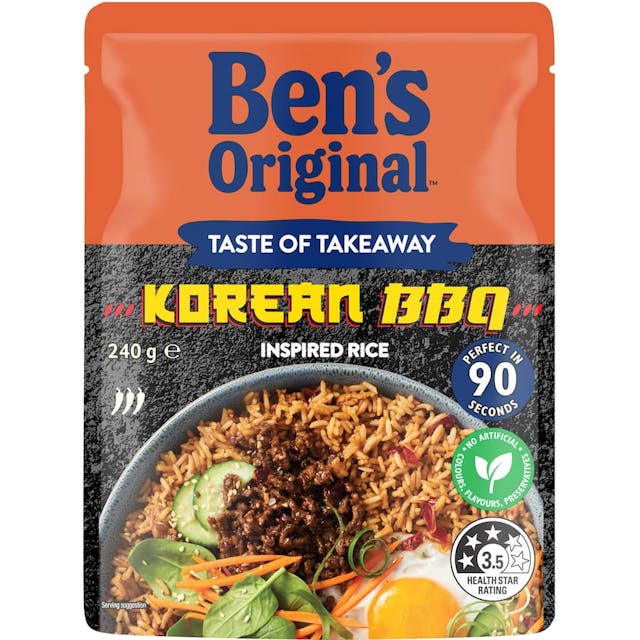 Bens Original Microwave Rice Taste Of Takeaway Korean Bbq