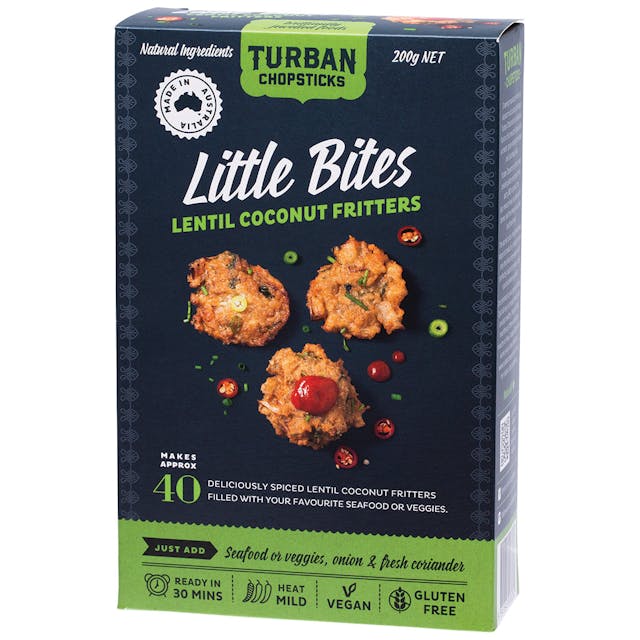 Turban Chopsticks Little Bites Lentil Coconut Fritters