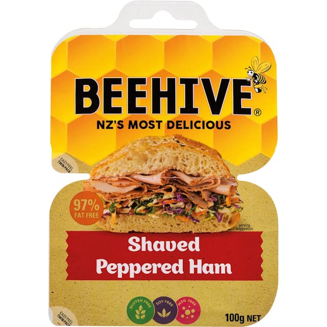 Beehive Ham Shaved Peppered 97% Fat Free