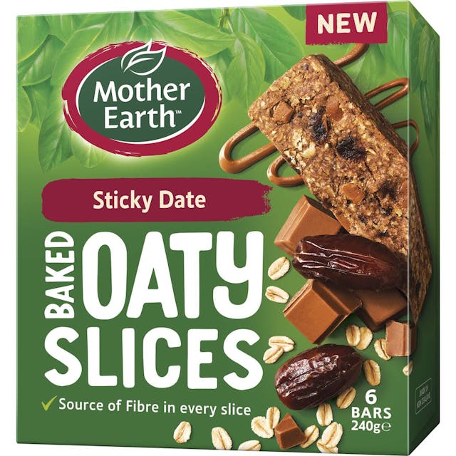Mother Earth Baked Oaty Slices Sticky Date