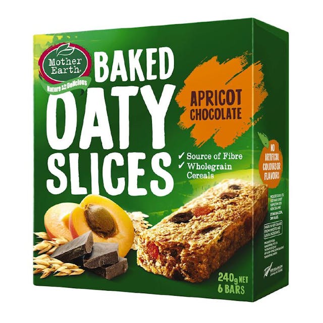 Mother Earth Baked Oaty Slice Apricot Choc