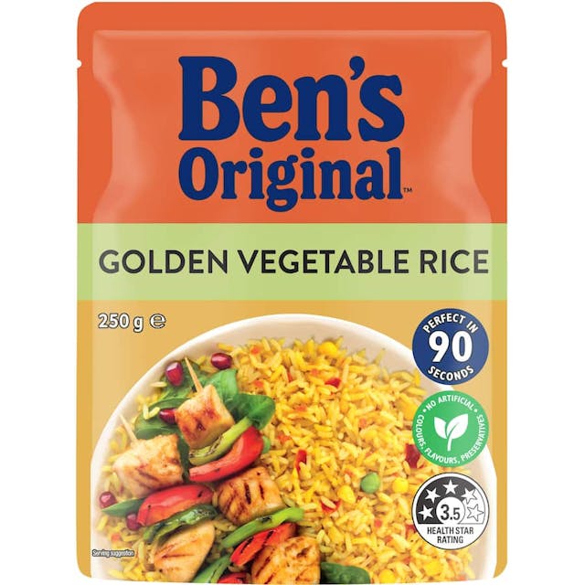 Bens Original Microwave Rice Golden Vegetables