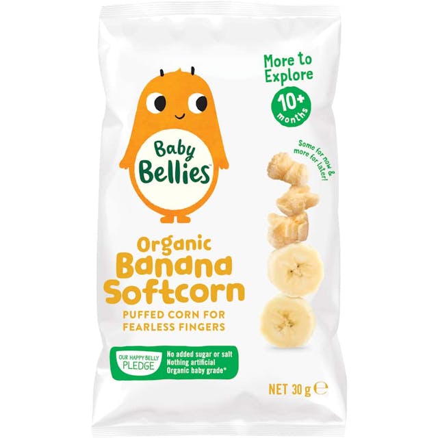 Baby Bellies Organic Baby Snacks Banana Softcorn 10+ Months