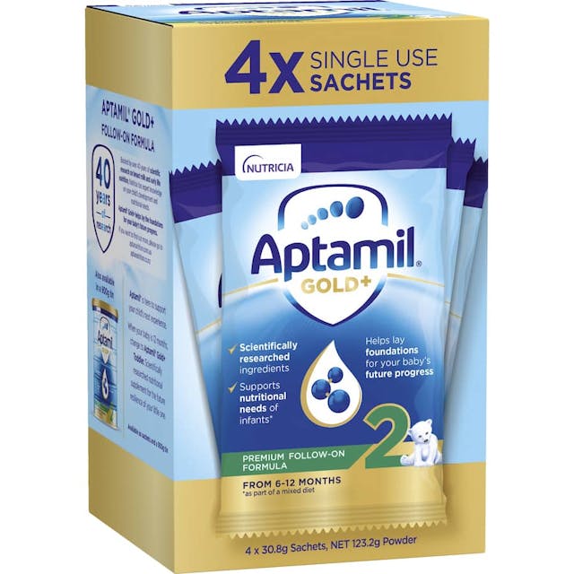 Aptamil Gold+ 2 Baby Follow-On Formula Powder Sachet From 6-12 Months