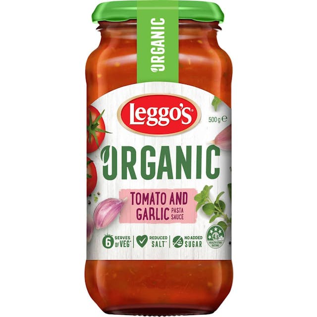 Leggos Organic Tomato & Garlic Pasta Sauce