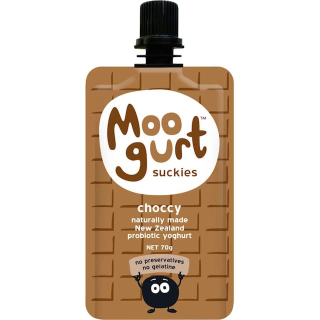Moogurt Suckies Kids Probiotic Yoghurt Pouch Choccy