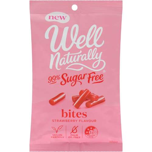 Well Naturally 99% Sugar Free Strawberry Flavour Bites