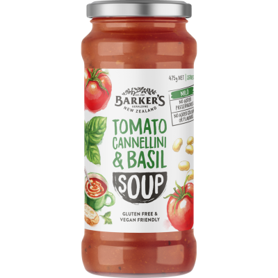 Barker's Tomato Cannellini & Basil Soup