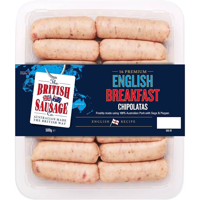 British English Breakfast Chipolatas