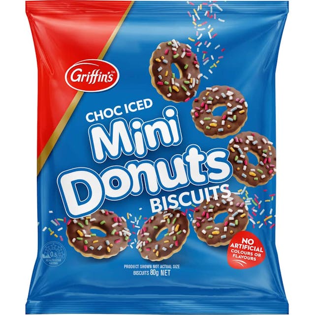Griffins Chocolate Biscuits Iced Mini Donuts