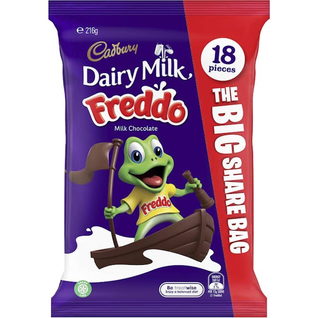 Cadbury Dairy Milk Freddo Individually Wrapped Share Bag
