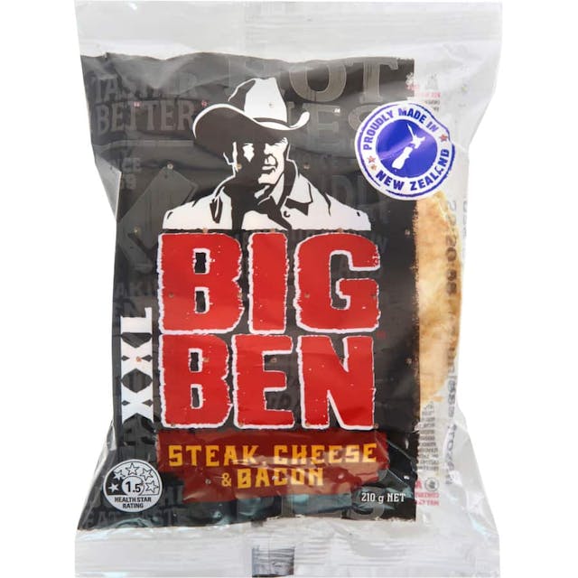 Big Ben Xxl Chilled Single Pie Steak Bacon & Cheese