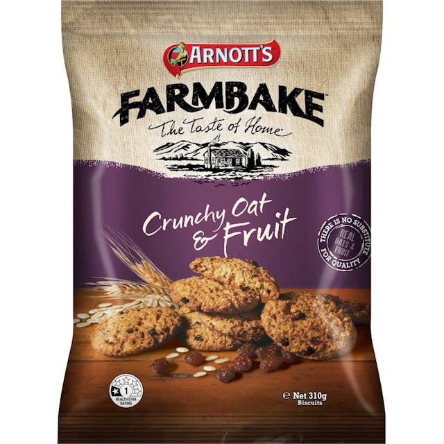 Arnotts Farmbake Cookies Crunchy Oat & Fruit