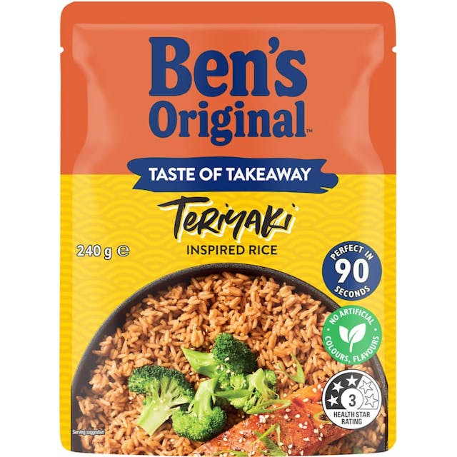 Bens Original Microwave Rice Taste Of Takeaway Teriyaki Chicken