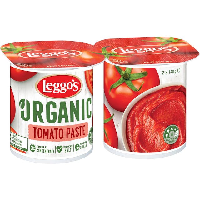 Leggo's Organic Tomato Paste Tubs Triple Concentrate
